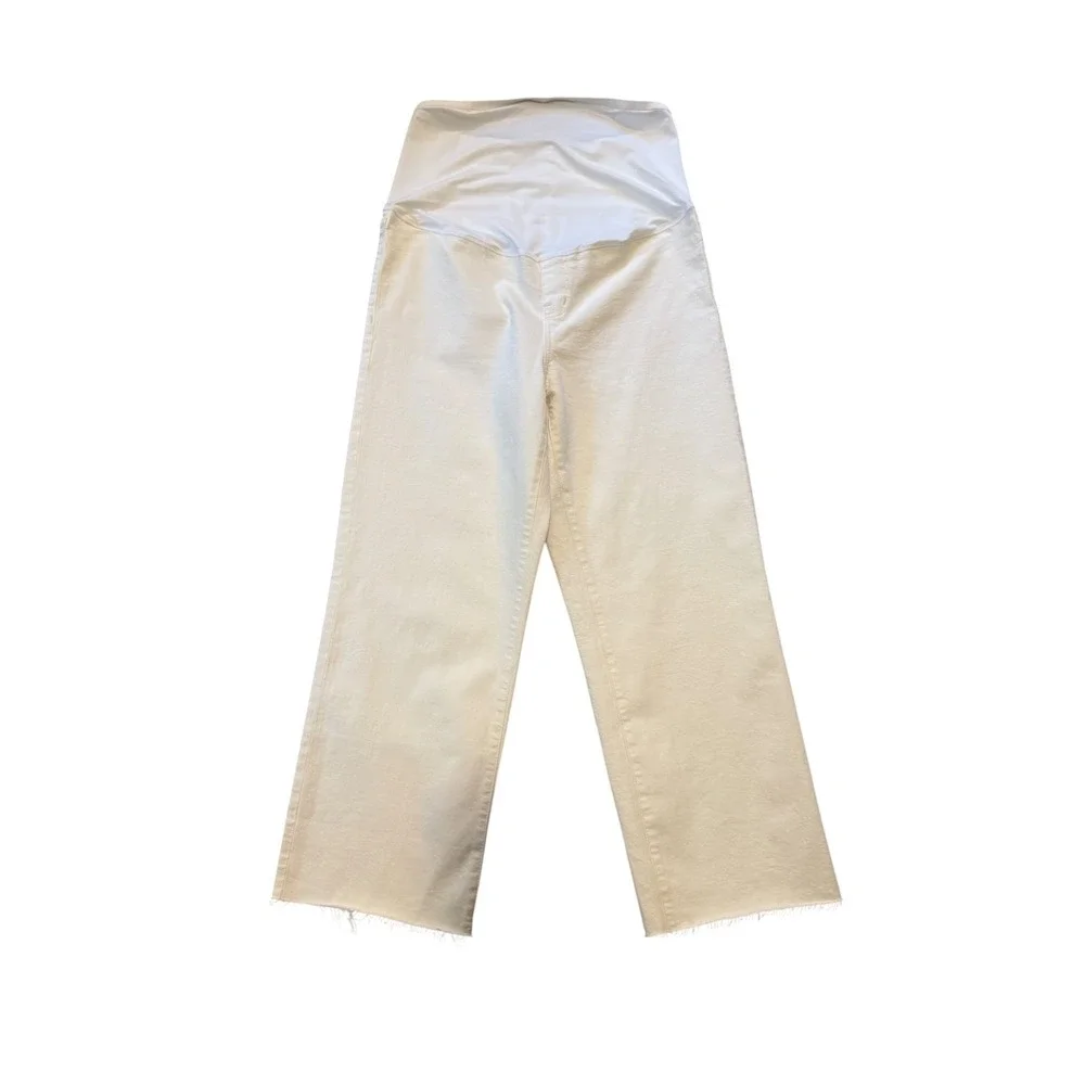 Madewell The Maternity Perfect Vintage Wide-Leg Crop Jean Cream White 8 29 NZ689